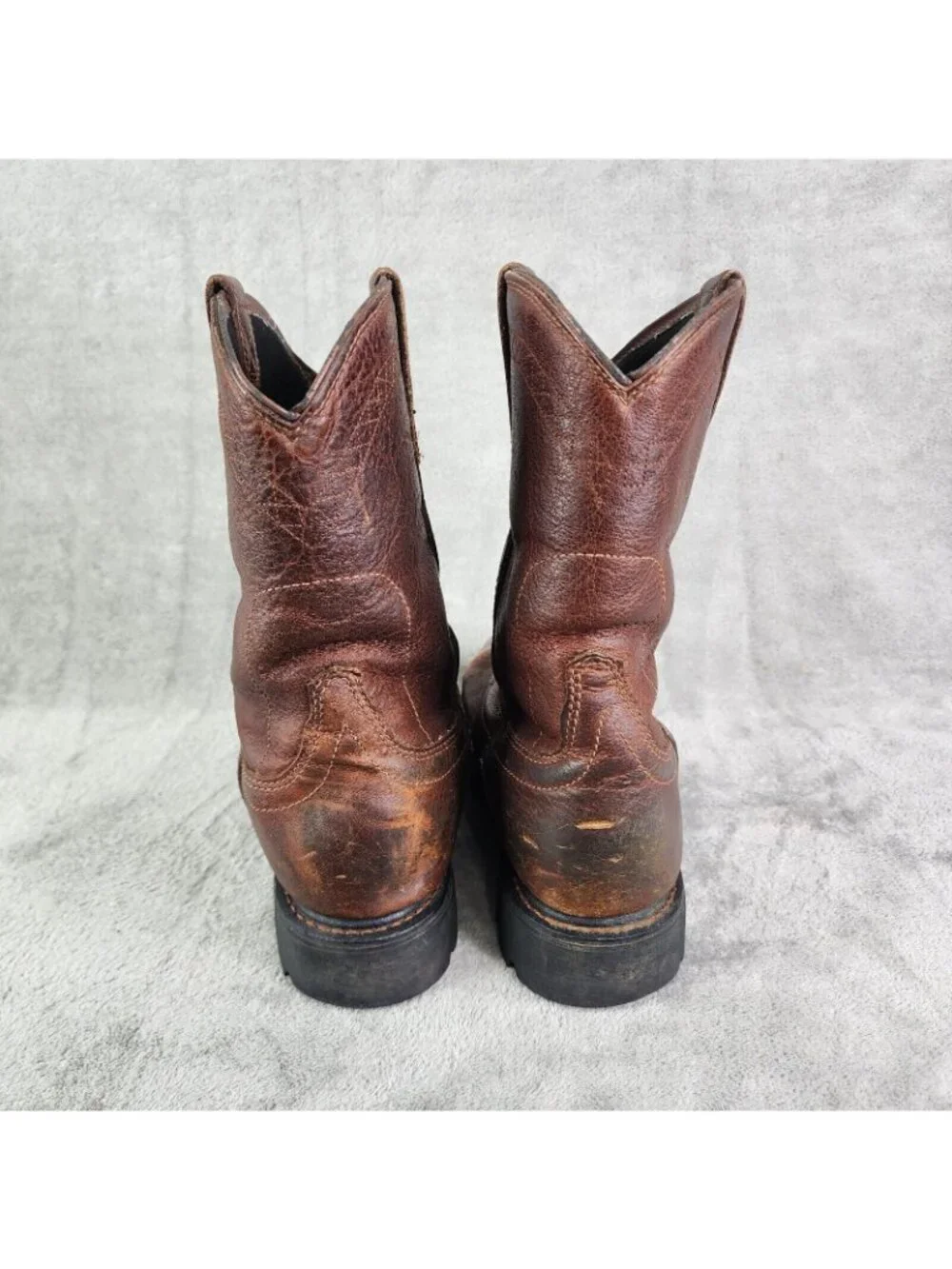 Mens Ariat Brown Leather Sierra Steel Toe Work Boots Waterproof Size 10D